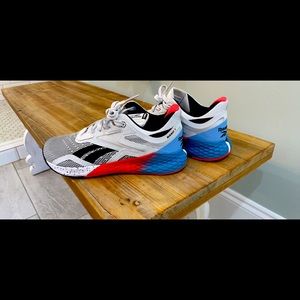 Reebok Nano X size 8.5. Worn four times, indoors. Excellent condition.
